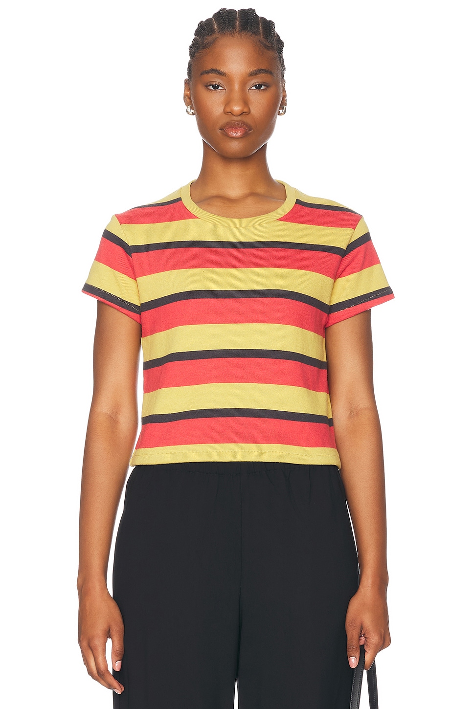 Rec Stripe Tee in Yellow,Red