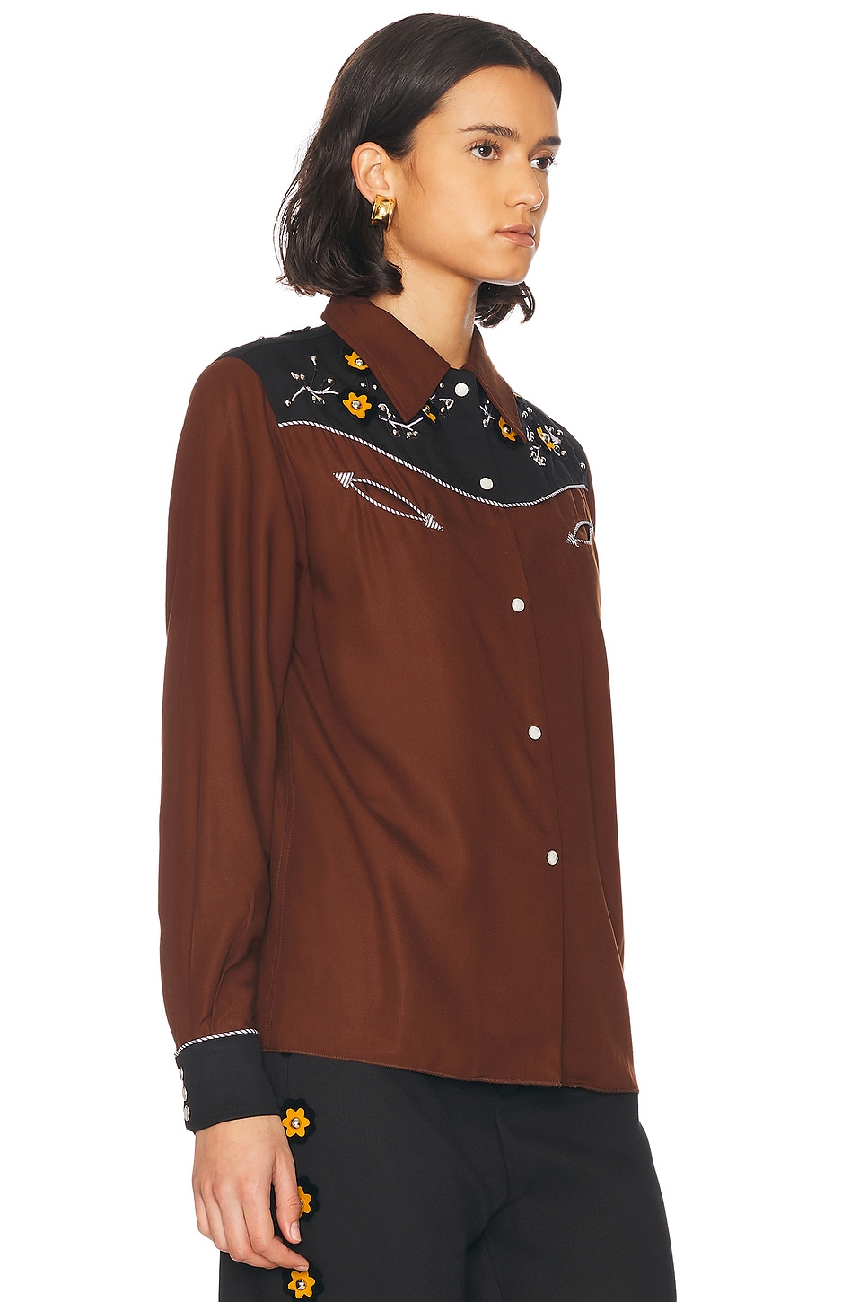 Bode Abilene Western Shirt In Multi