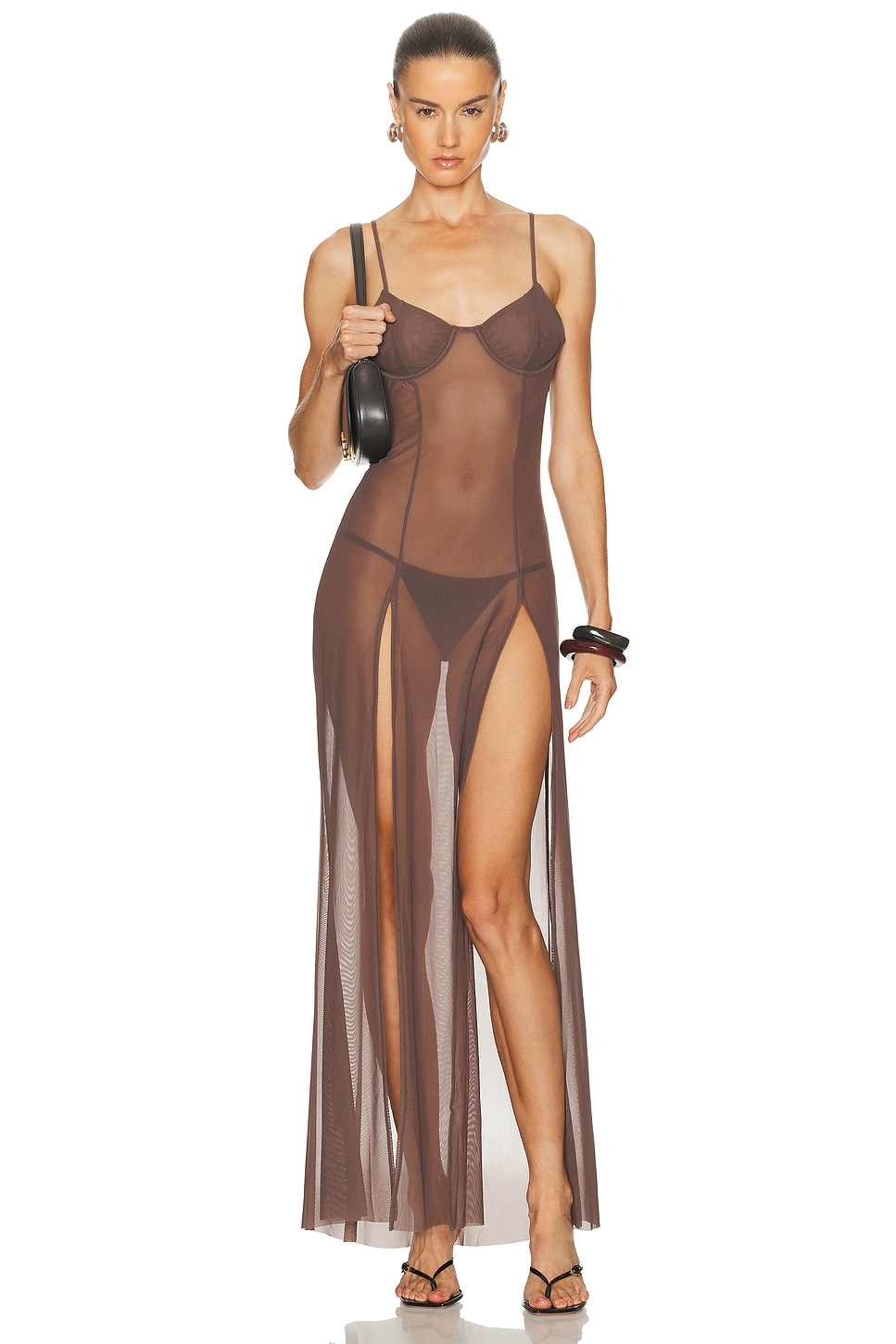 Image 1 of Bond Eye Tate Maxi Dress in Rosewood Mesh