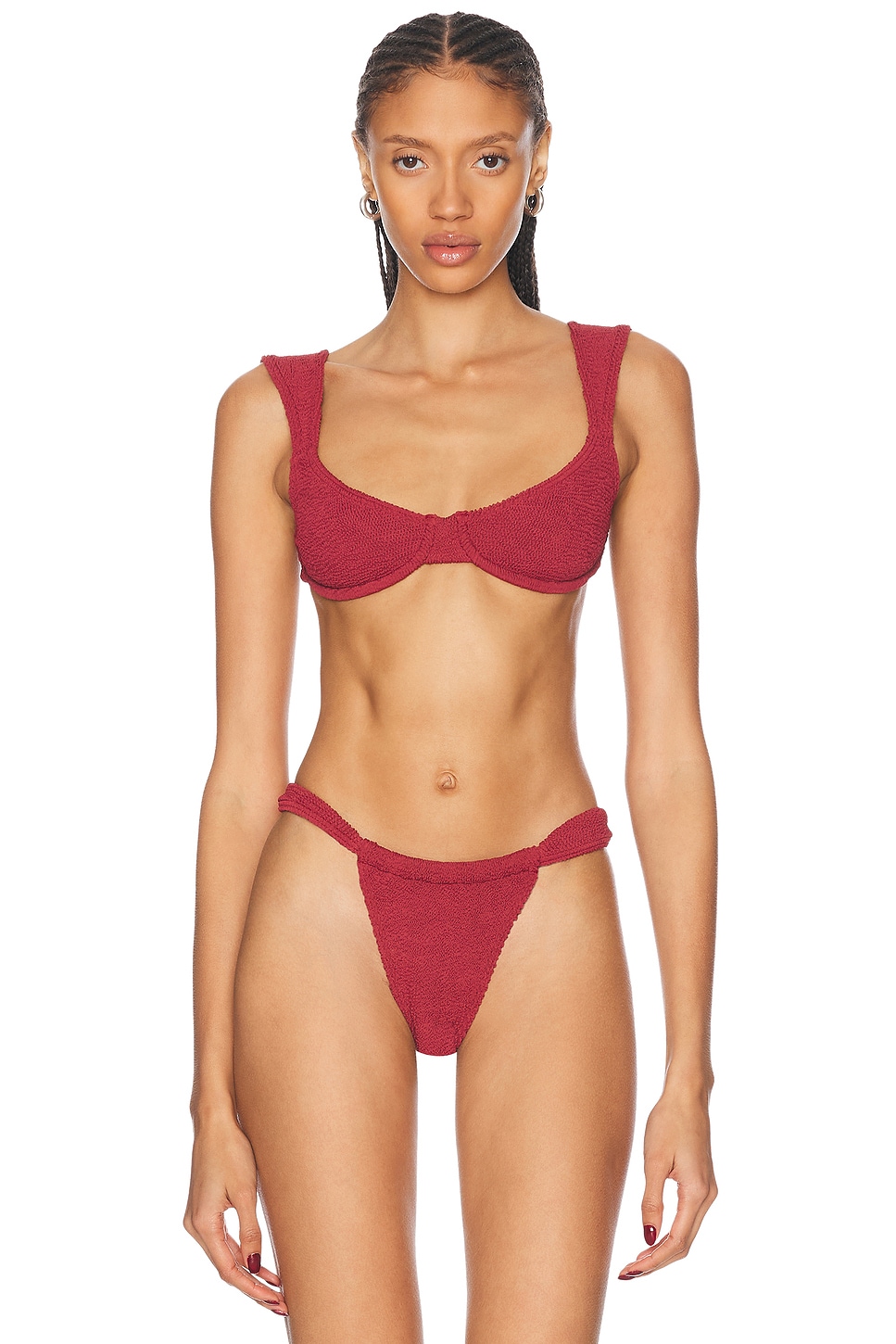 Bond Eye Georgia Balconette Bikini Top In Carmine Recycled