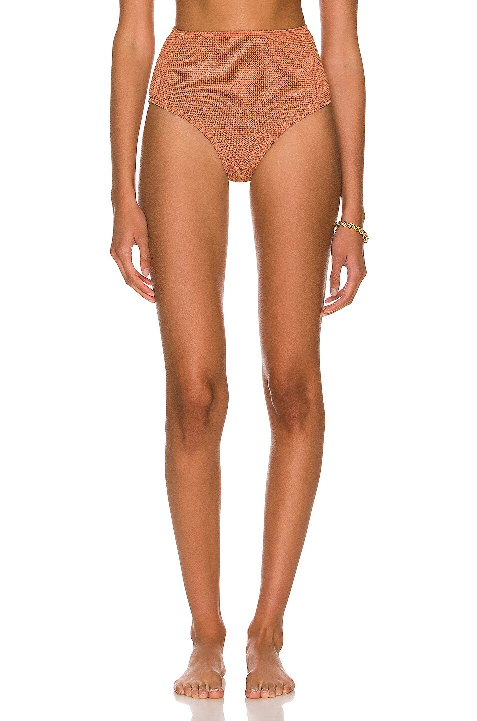 Image 1 of Bond Eye Palmer Brief Bikini Bottom in Bronze Lurex