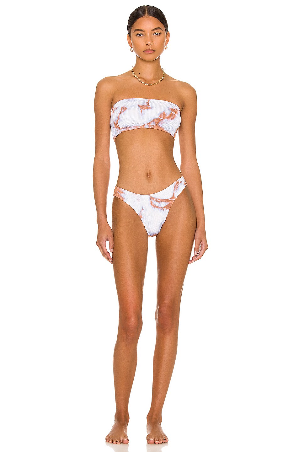 Image 1 of Bond Eye Sierra and Sign Eco Bikini Set in Carob & Cream Marble