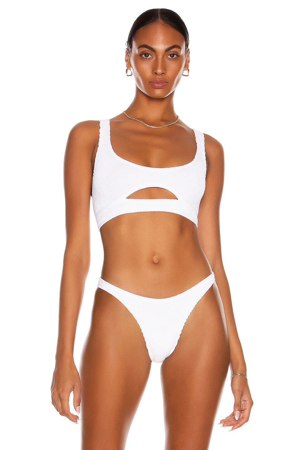 Image 1 of Bond Eye Sasha Crop Bikini Top in Optic White