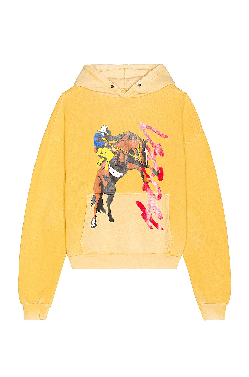Image 1 of Bossi Cowboy Pullover Hoodie in Yellow