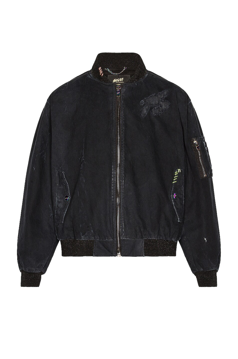 Image 1 of Bossi Canvas Bomber Jacket in Black