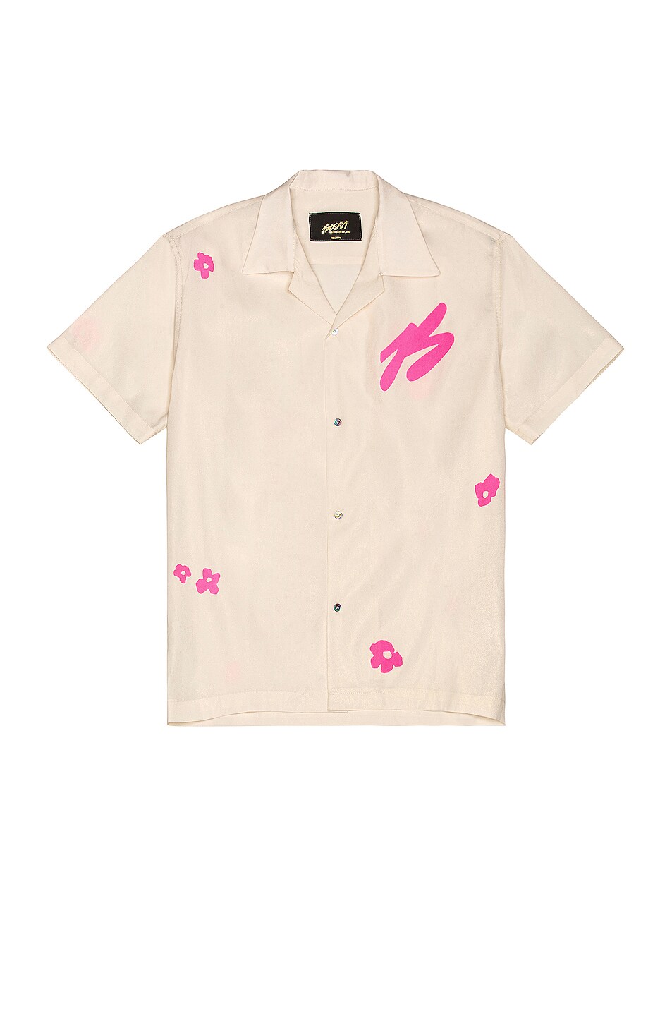 Image 1 of Bossi Metallic Camp Shirt in Champagne