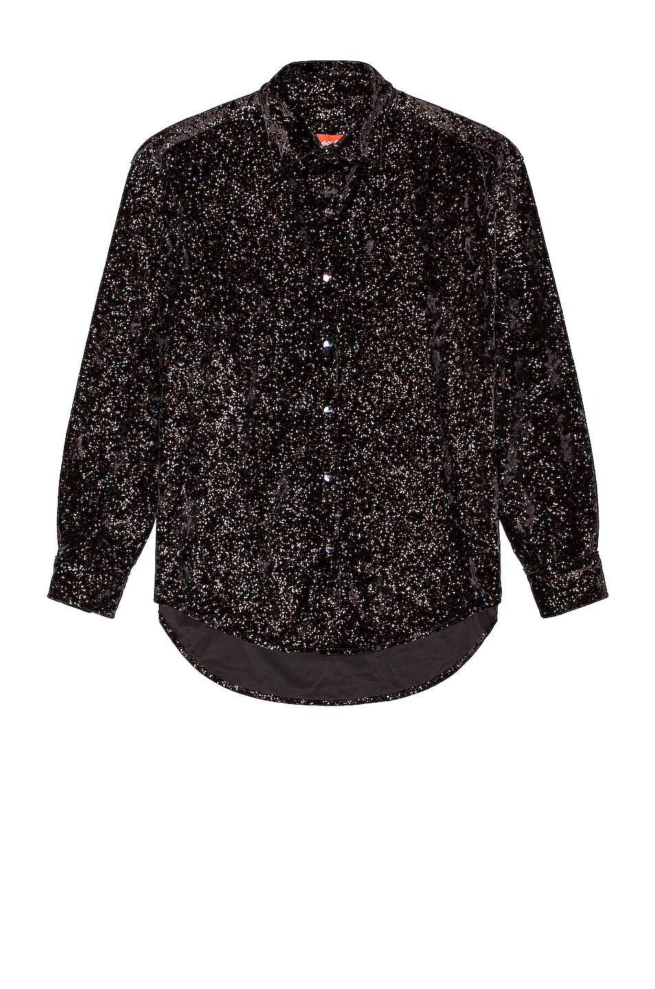 Image 1 of Bossi Glitter Velveteen Shirt in Black