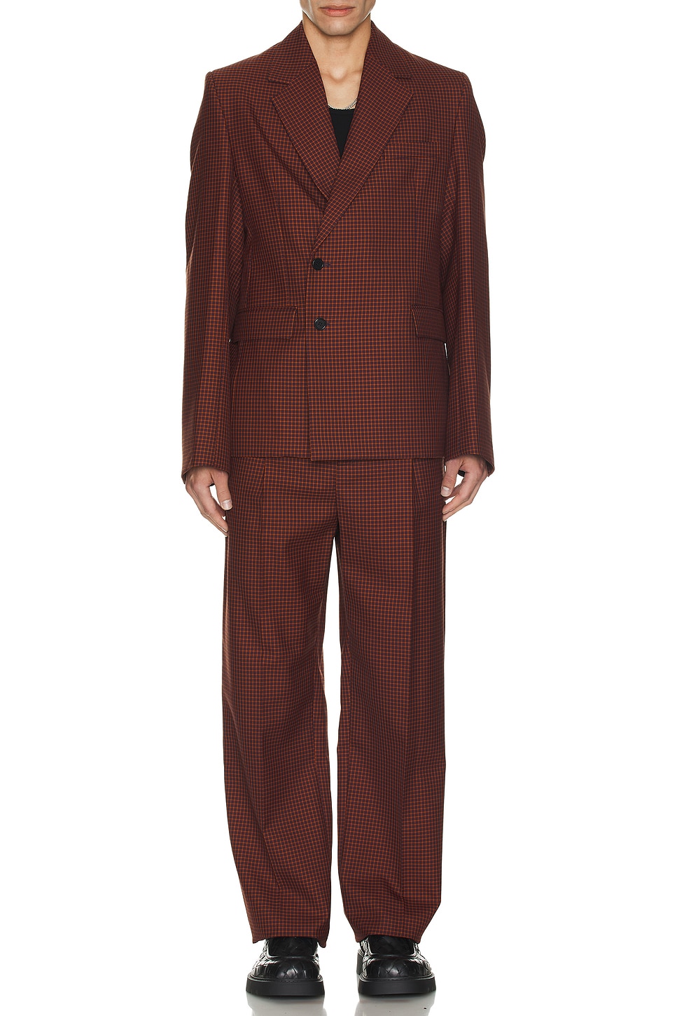 Image 1 of BOTTER Front Collar Reverse Jacket in Red Check