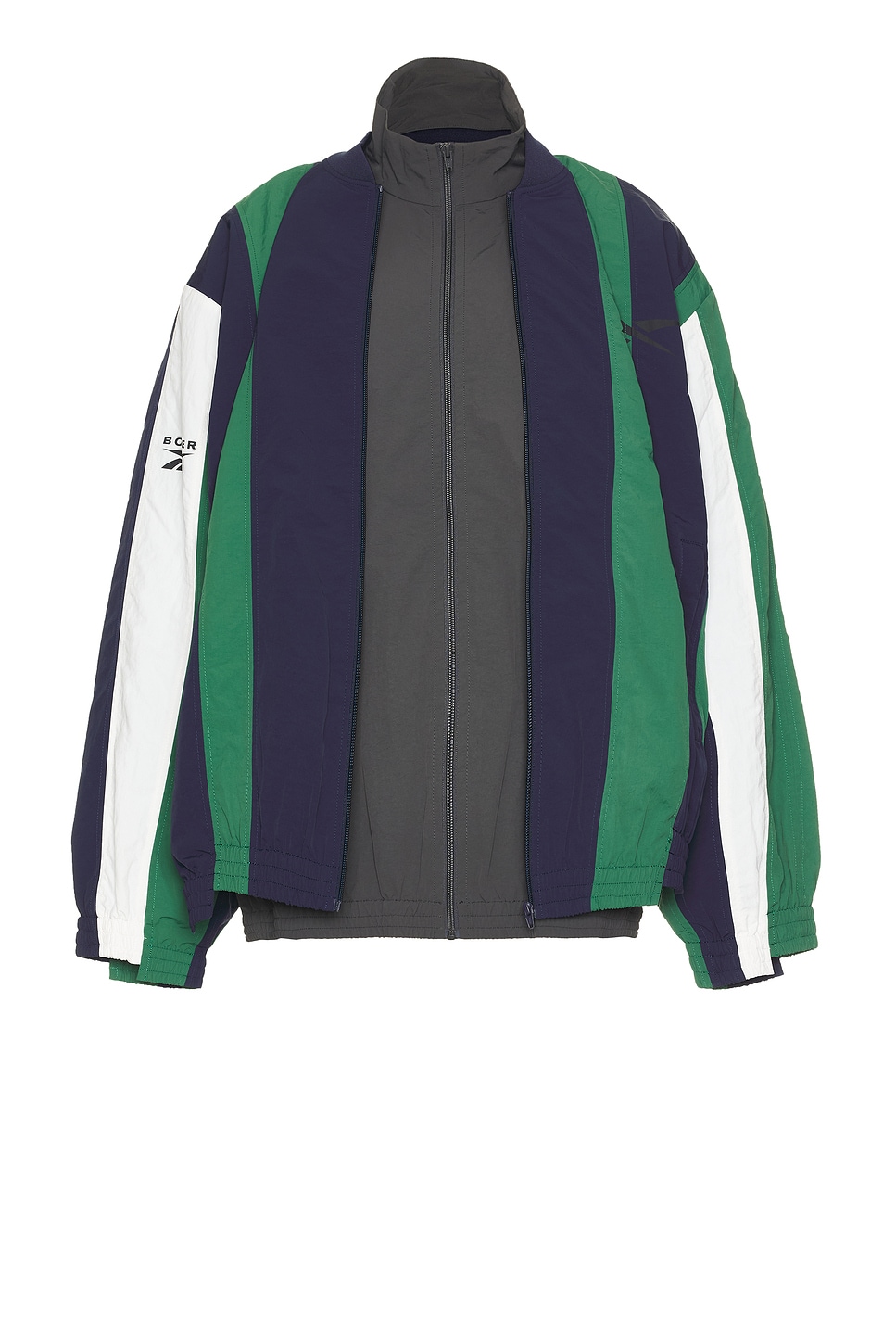Image 1 of BOTTER x Reebok Paneled Track Jacket in Navy & Forest Green