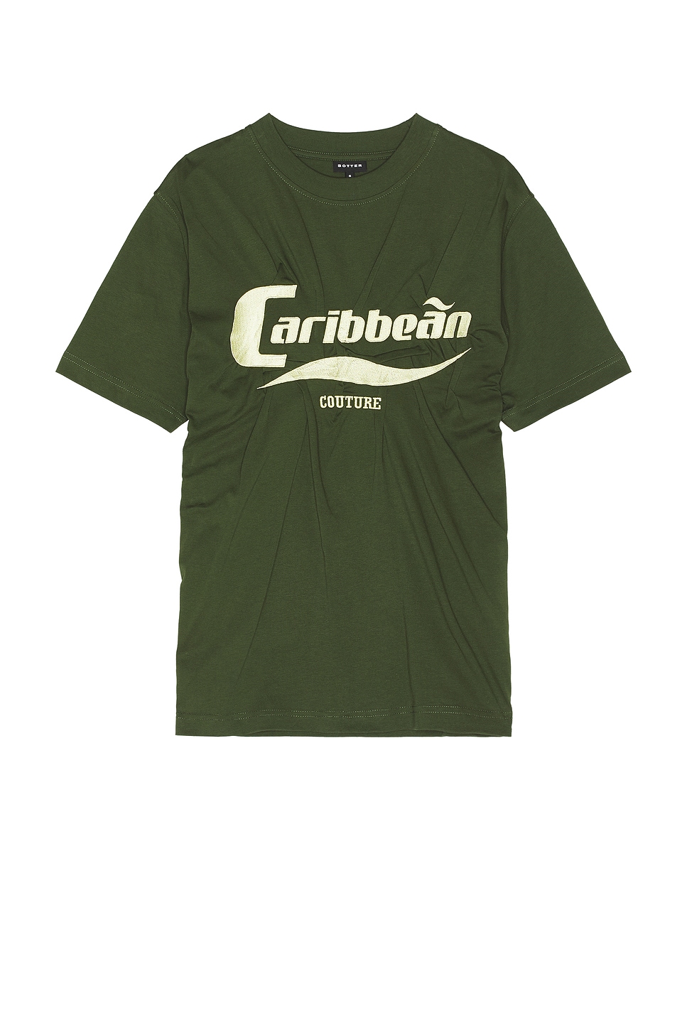 Image 1 of BOTTER Caribbean Wrinkle T-Shirt in Seaweed Green