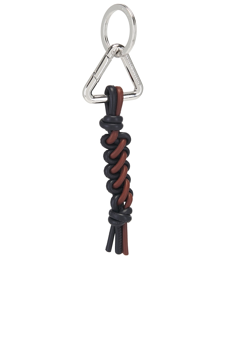 Scoubidou Key Ring Woven Nappa Bicolor in Brown