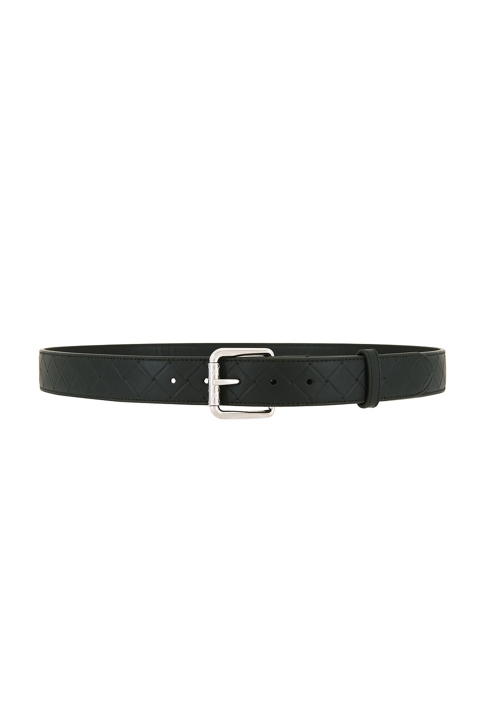 Bottega Veneta Intrecciato Stamp 3.5cm Belt In Black