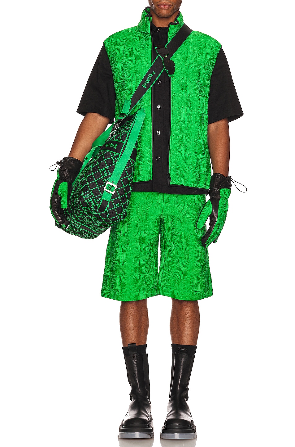 Image 1 of Bottega Veneta Intreccio Shorts in Parakeet