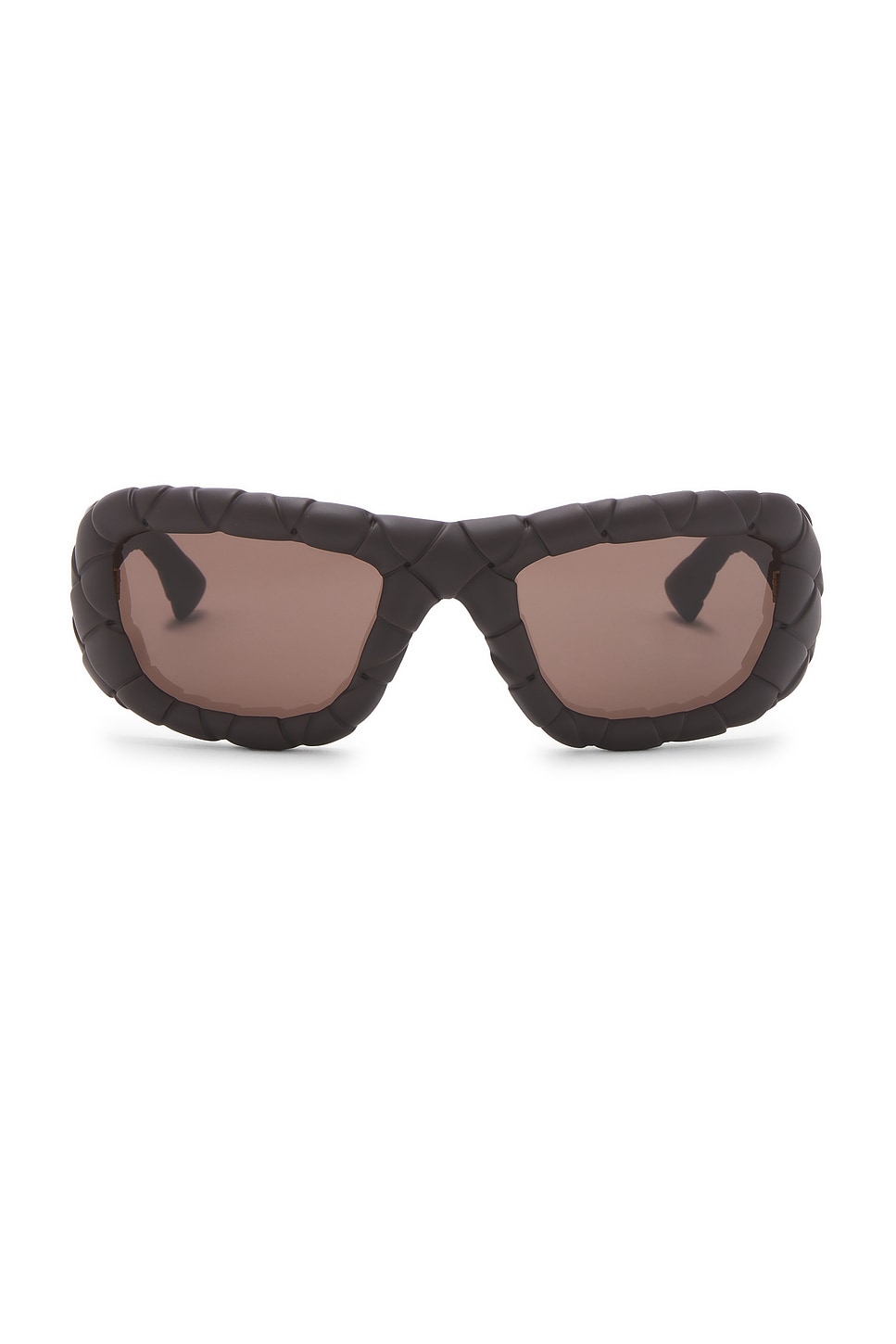 Bottega Veneta Intrecciato Sunglasses In Brown