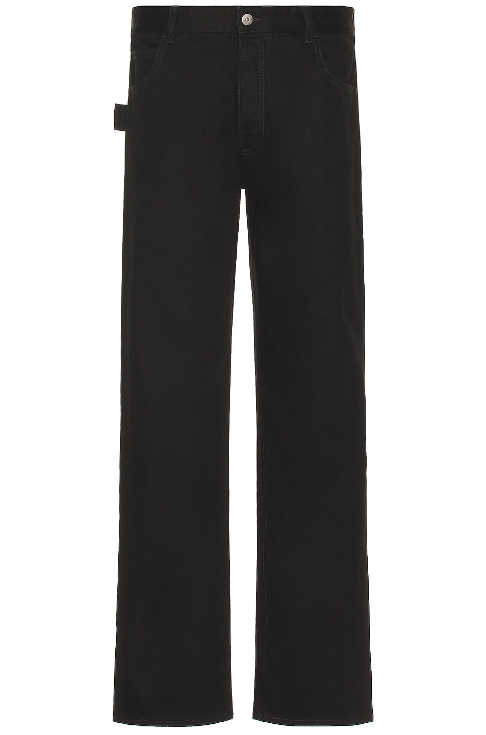 Image 1 of Bottega Veneta Parakeet Leather Patch Denim Trousers in Black