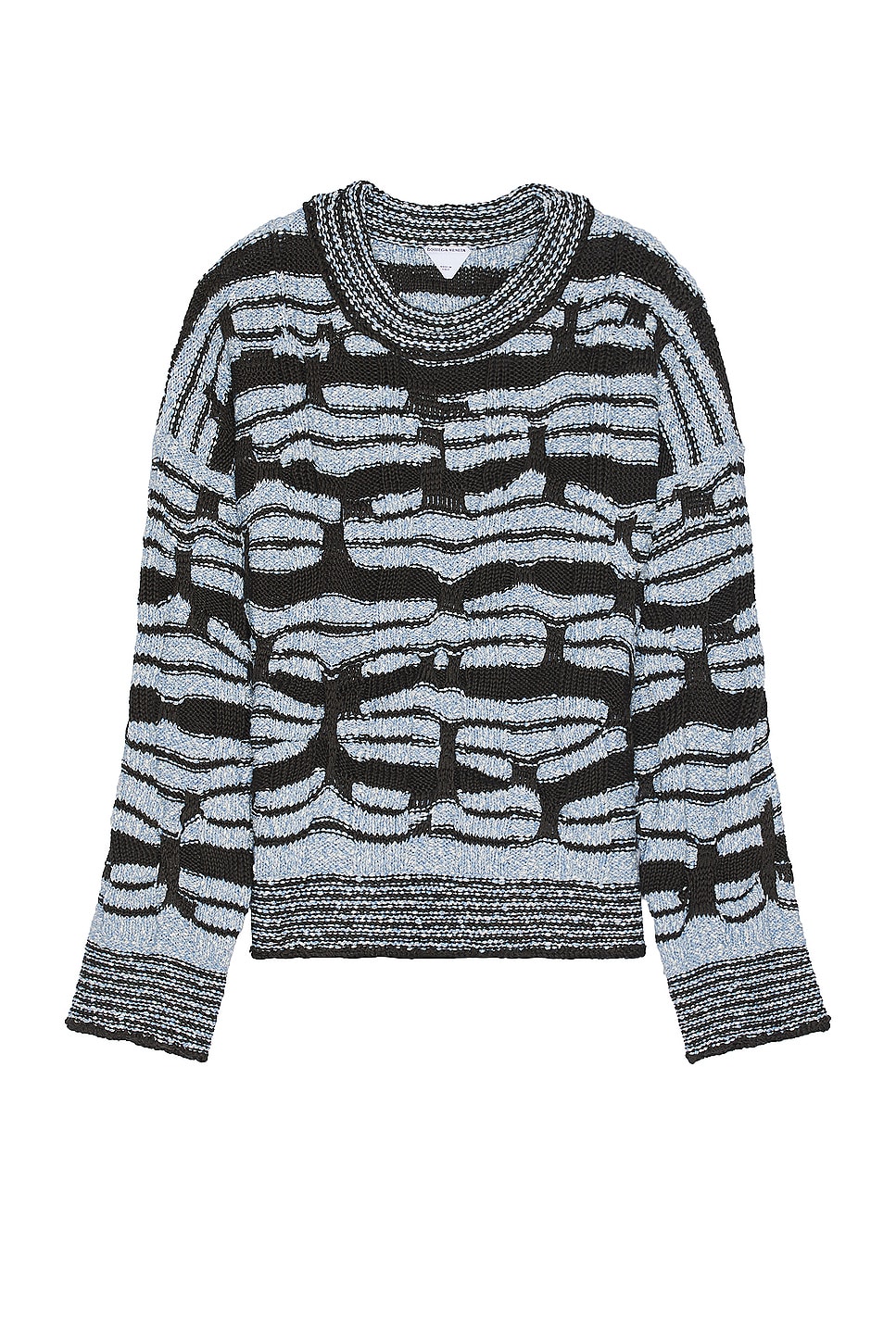 Image 1 of Bottega Veneta Distorted Stripes Sweater in Admiral & Fondant