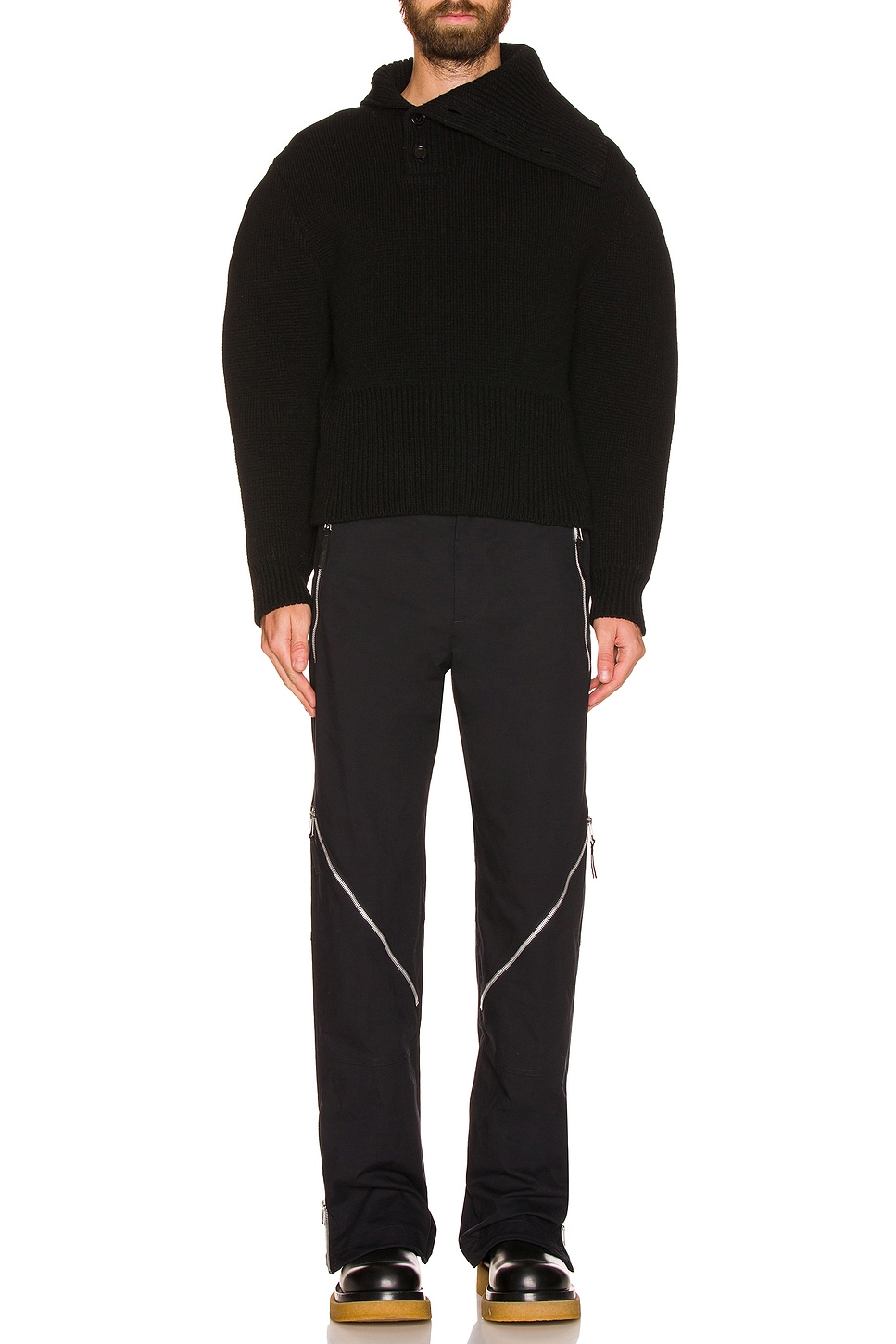 Image 1 of Bottega Veneta Double Face Shetland Sweater in Black