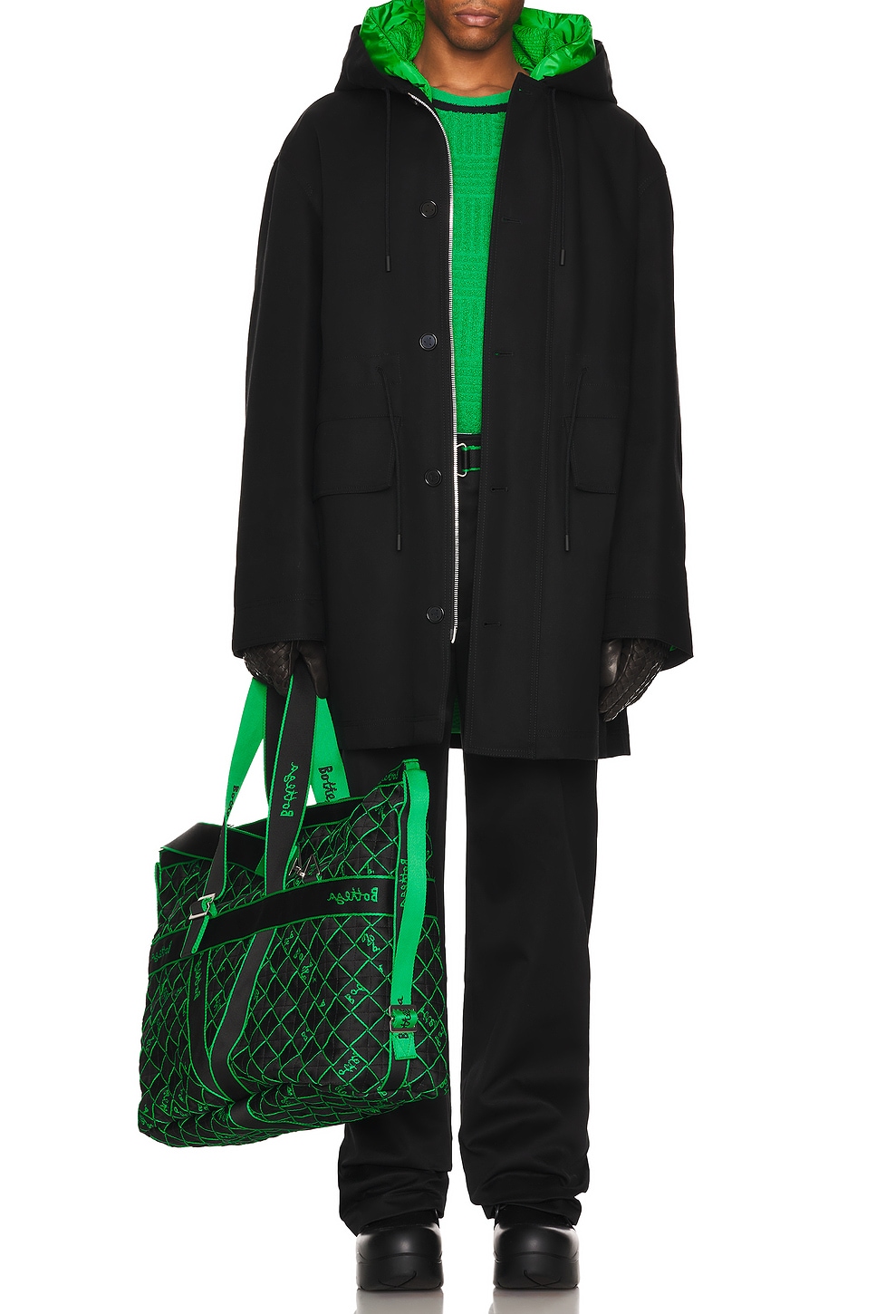 Image 1 of Bottega Veneta 2 in 1 Parka in Black