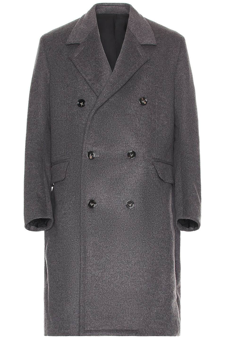 Image 1 of Bottega Veneta Curved Sleeves Long Coat in Grey Melange