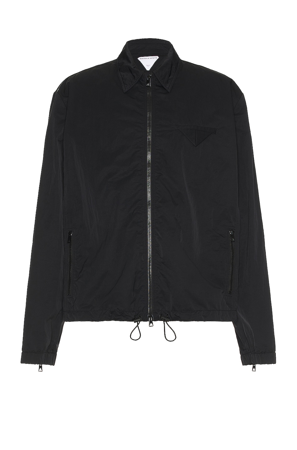 Bottega Veneta Tech Nylon Triangle Pocket Jacket in Black | FWRD