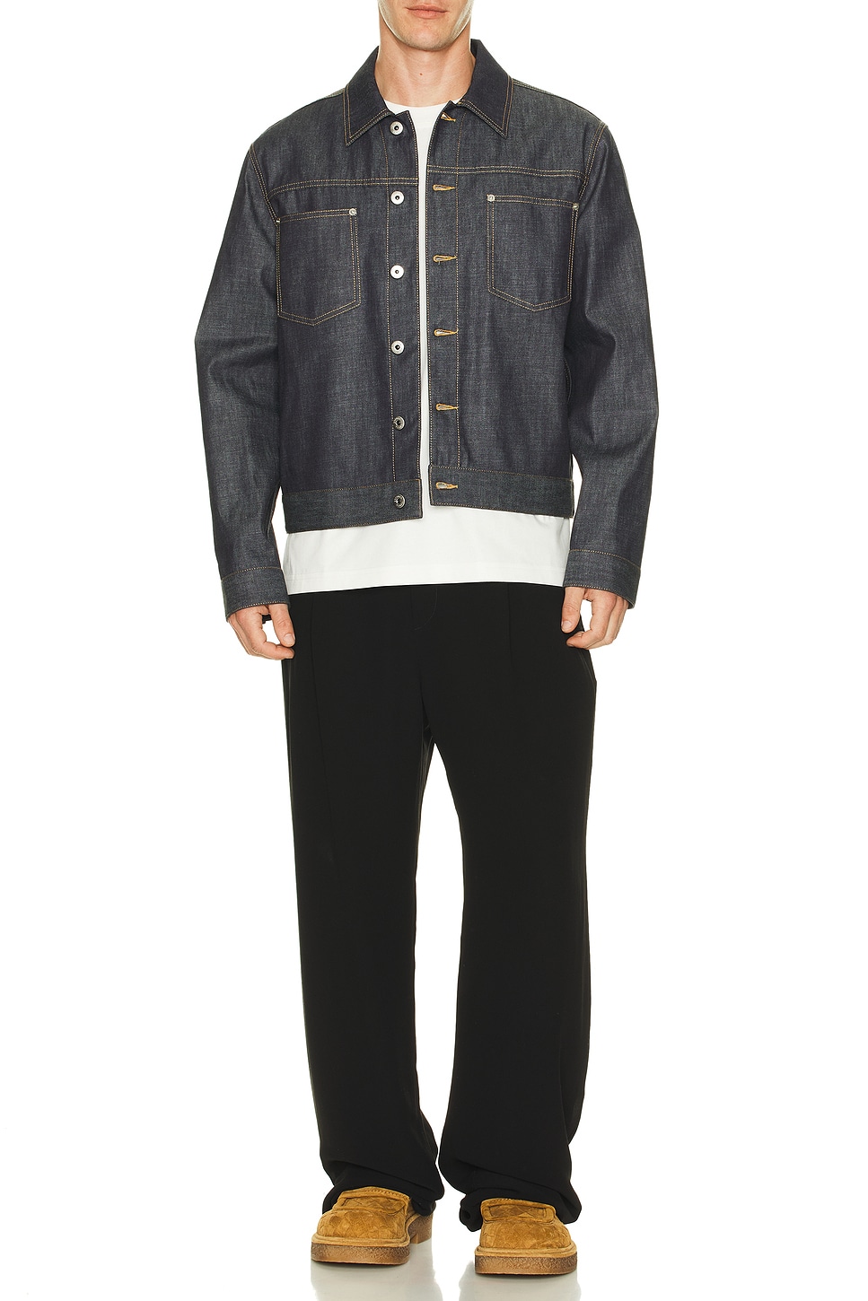 Image 1 of Bottega Veneta Indigo Wash Light Denim Jacket in Indigo