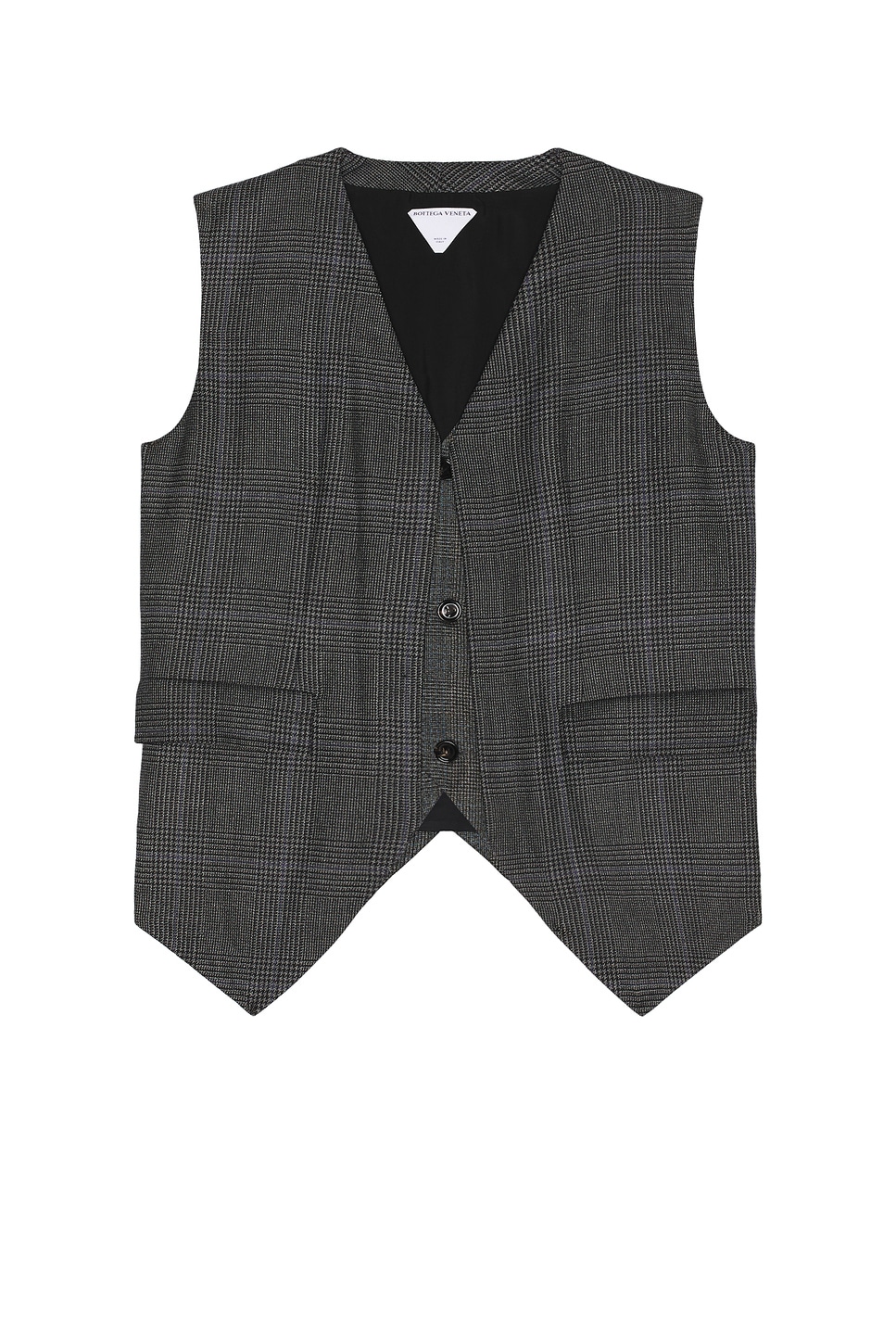 Image 1 of Bottega Veneta Wool Prince Of Wales Gilet in Black, Chalk, & Blue