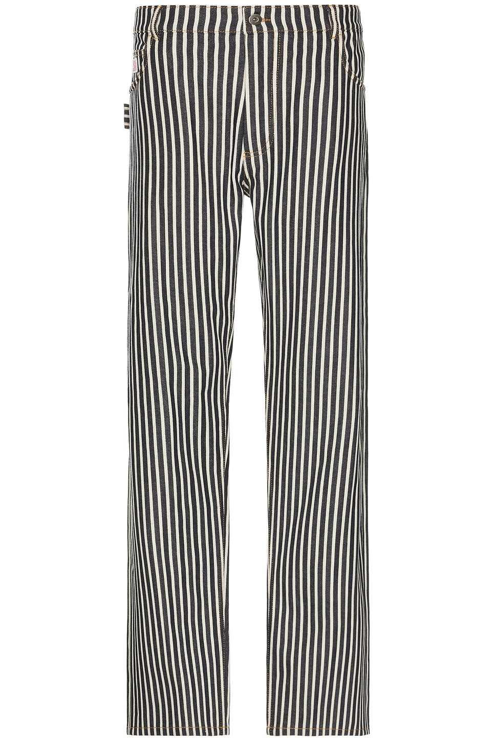 Image 1 of Bottega Veneta Striped Drill Trousers in Navy & Ecru