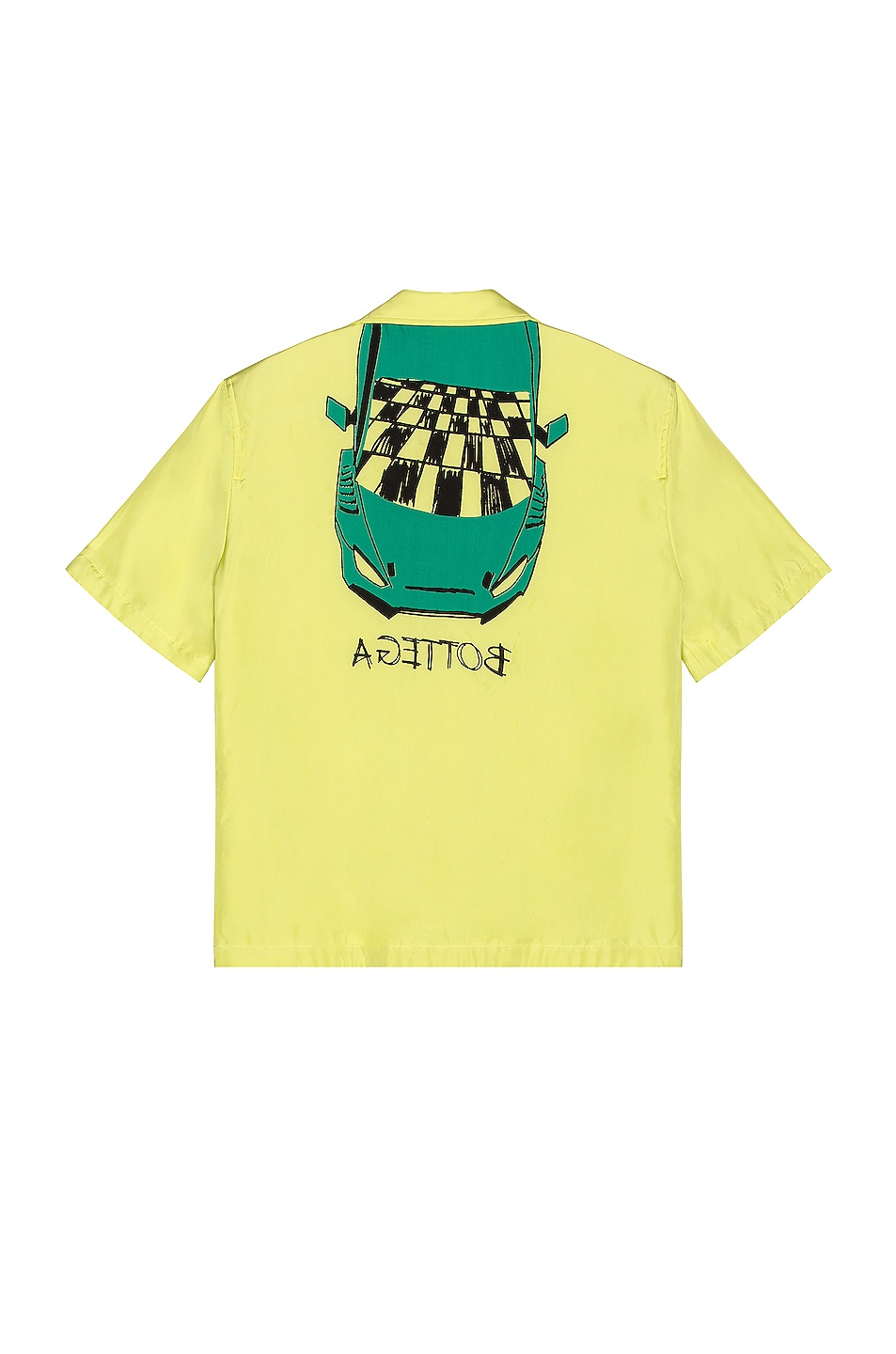 Image 1 of Bottega Veneta Printed Washed Fluid Parachute Shirt in Seagrass