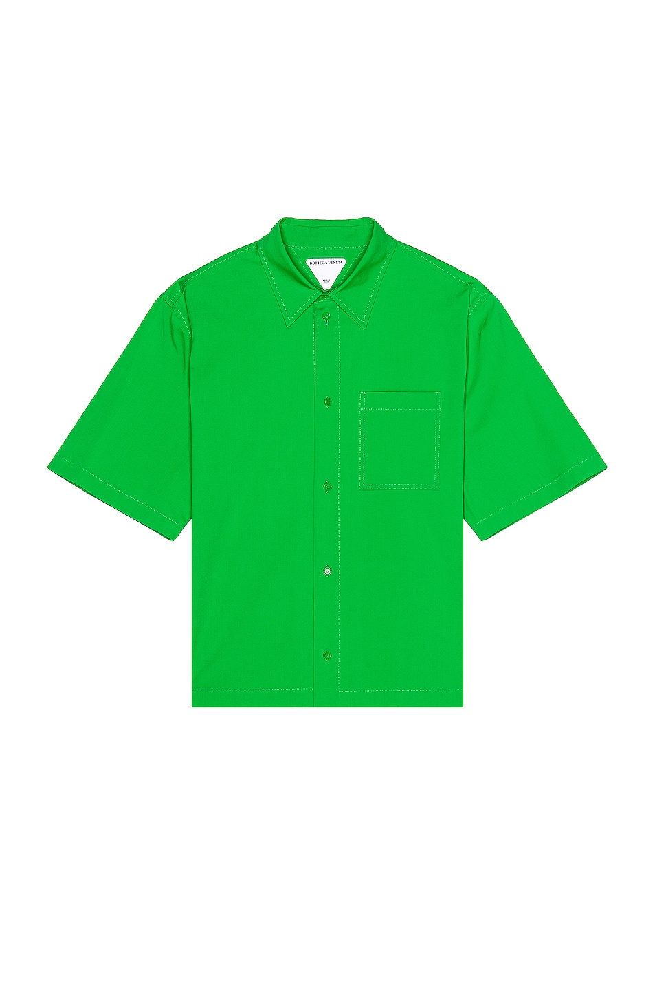Image 1 of Bottega Veneta Button Down Short Sleeve Shirt in Parakeet