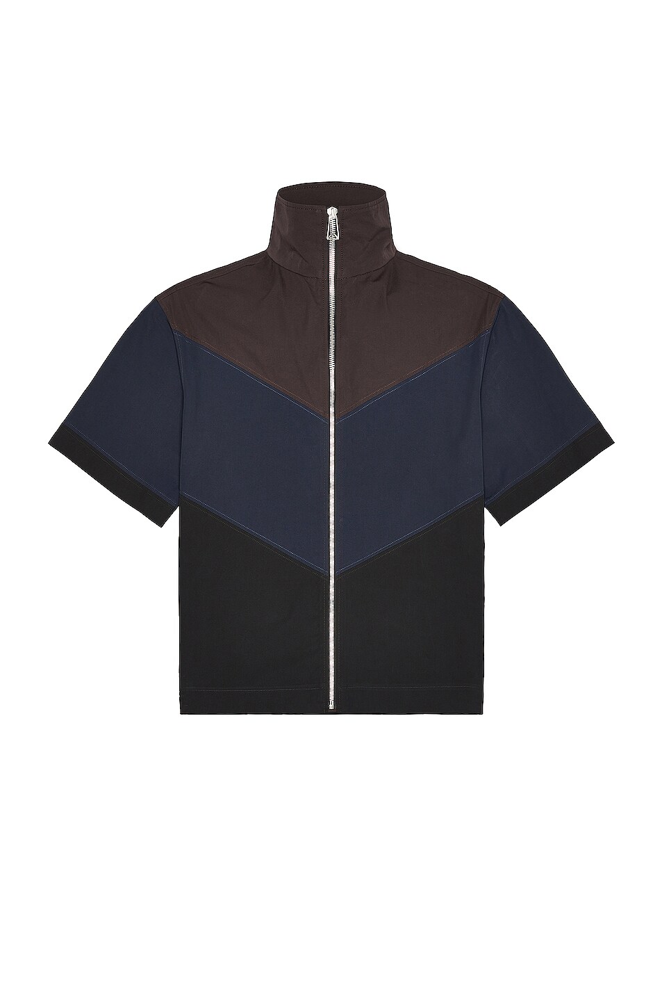 Image 1 of Bottega Veneta Short Sleeve Chevron Shirt in Burgundy