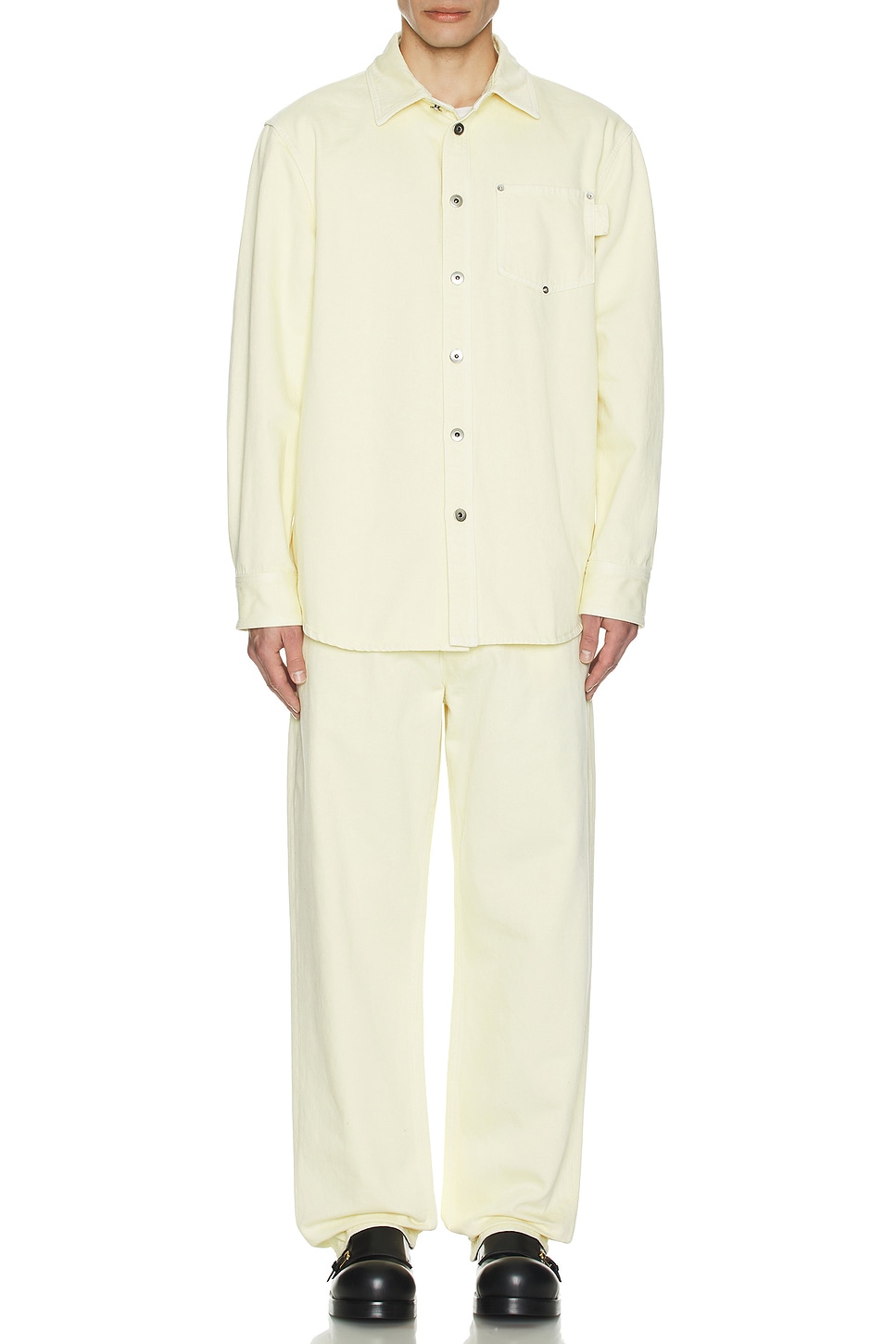 Image 1 of Bottega Veneta Denim Over Shirt in Banana