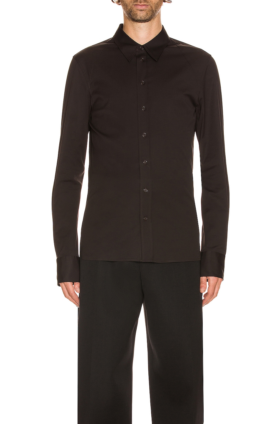 Image 1 of Bottega Veneta Long Sleeve Button Down in Fondente