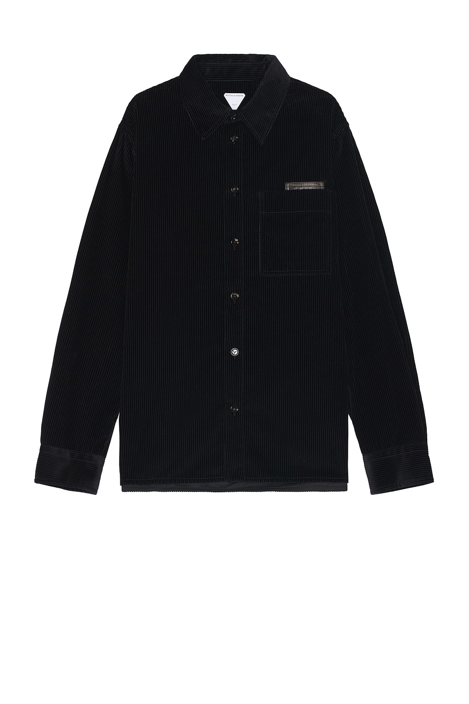 Shop Bottega Veneta Light Cotton Corduroy Shirt In Midnight Blue