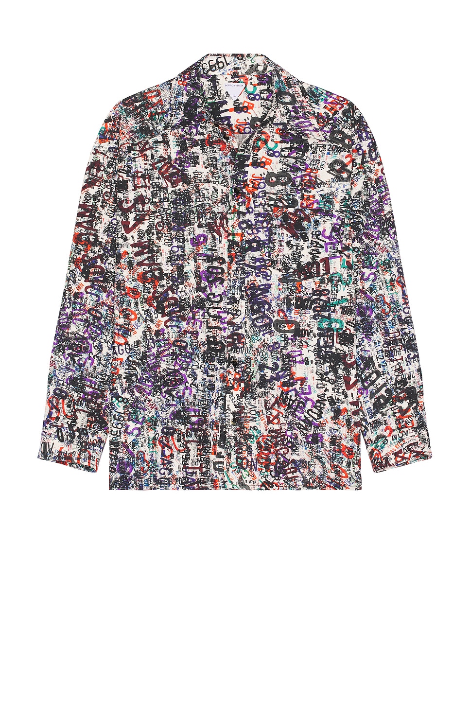 Shop Bottega Veneta Wool Memory Print Shirt In Chalk & Multicolor