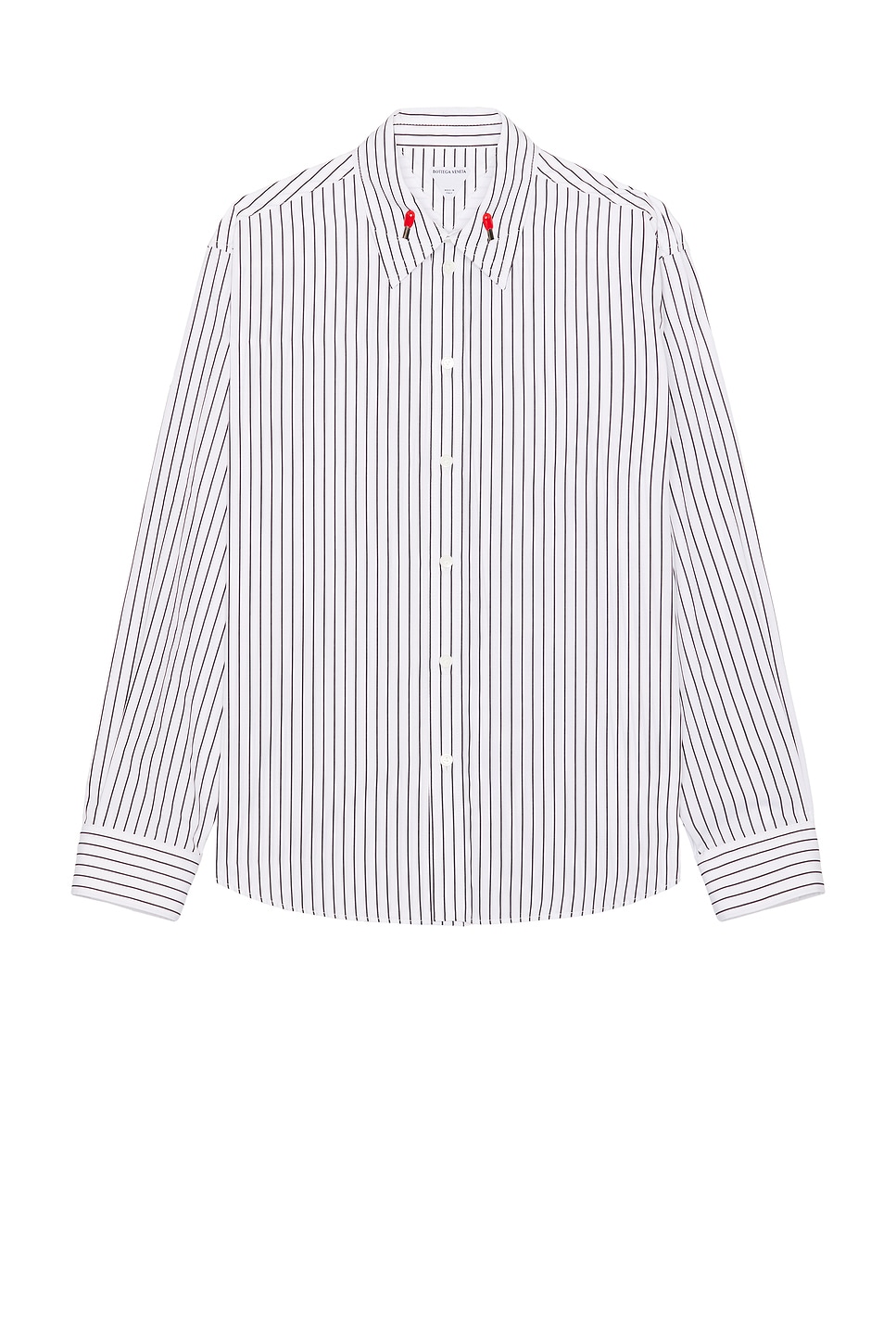 Image 1 of Bottega Veneta Matches Pinstripe Poplin Shirt in White & Black
