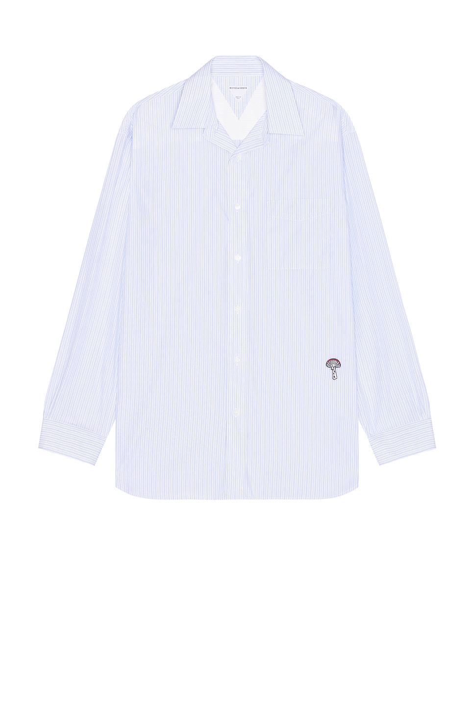 Cotton Poplin Stripe Shirt in Blue