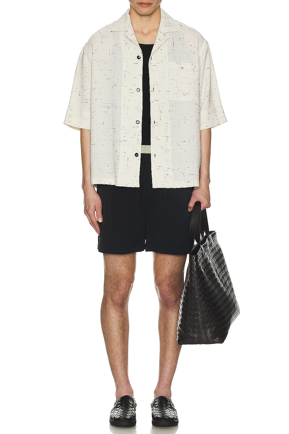 Image 1 of Bottega Veneta Tech Double Layer Swim Short in Black