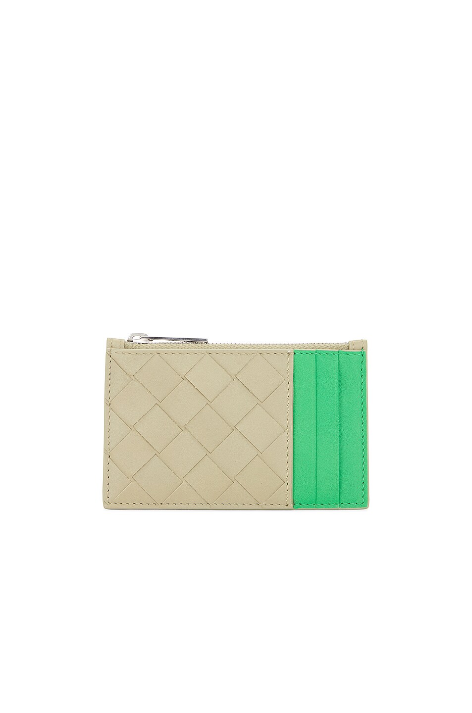 Bottega Veneta Zipped Card Case Bicolor Intrecciato