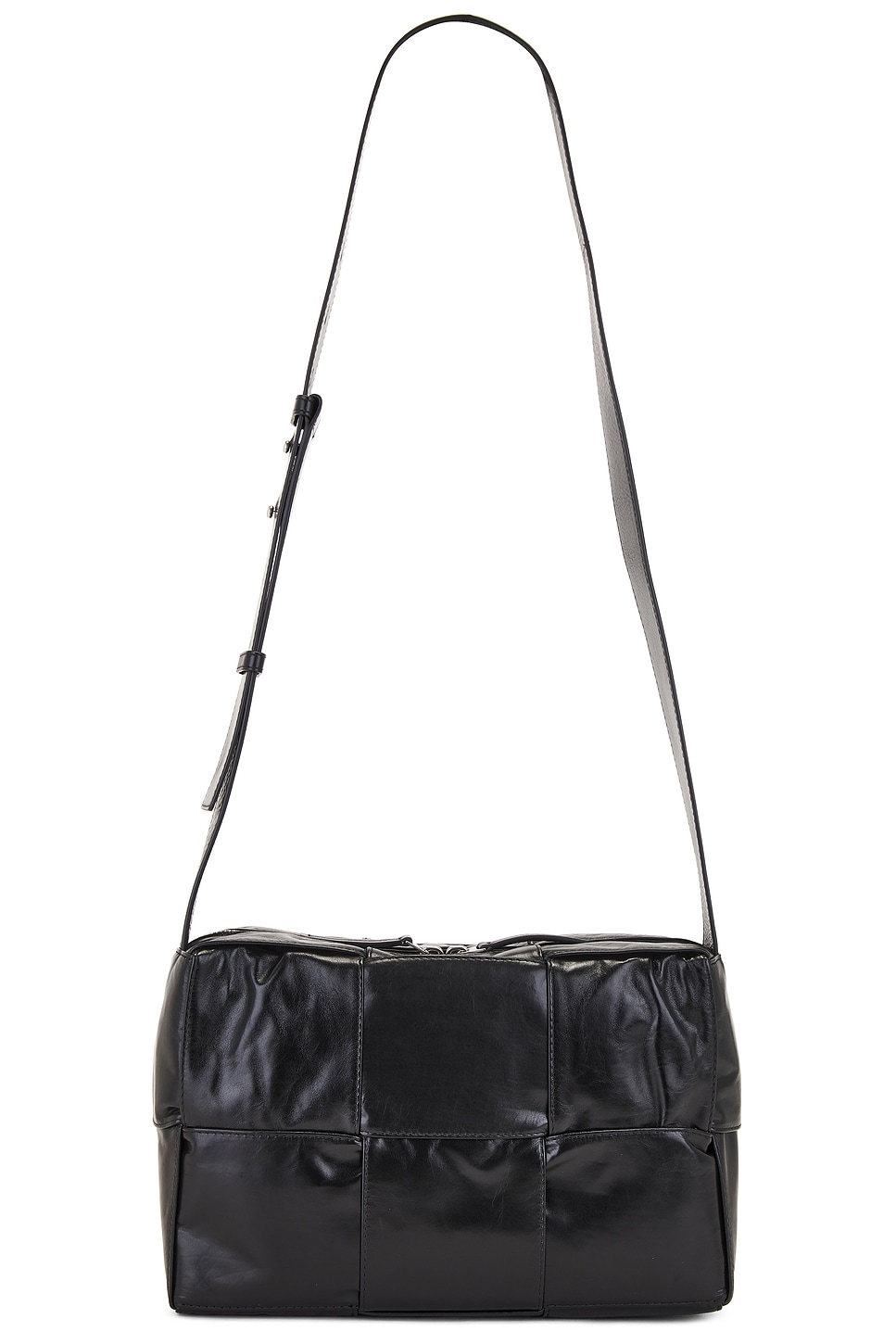 Shop Bottega Veneta Medium Arco Camera Bag In Black & Silver