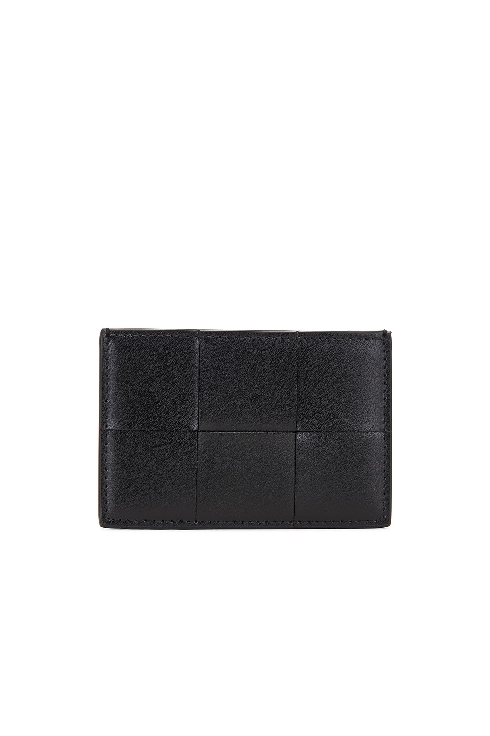 Shop Bottega Veneta Cassette Credit Card Case In Black & Parakeet