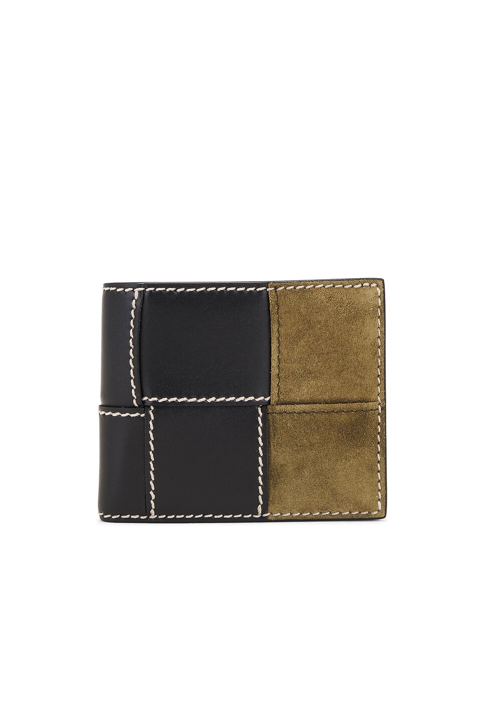 Bottega Veneta Cassette Bi-fold Stitch Suede Wallet