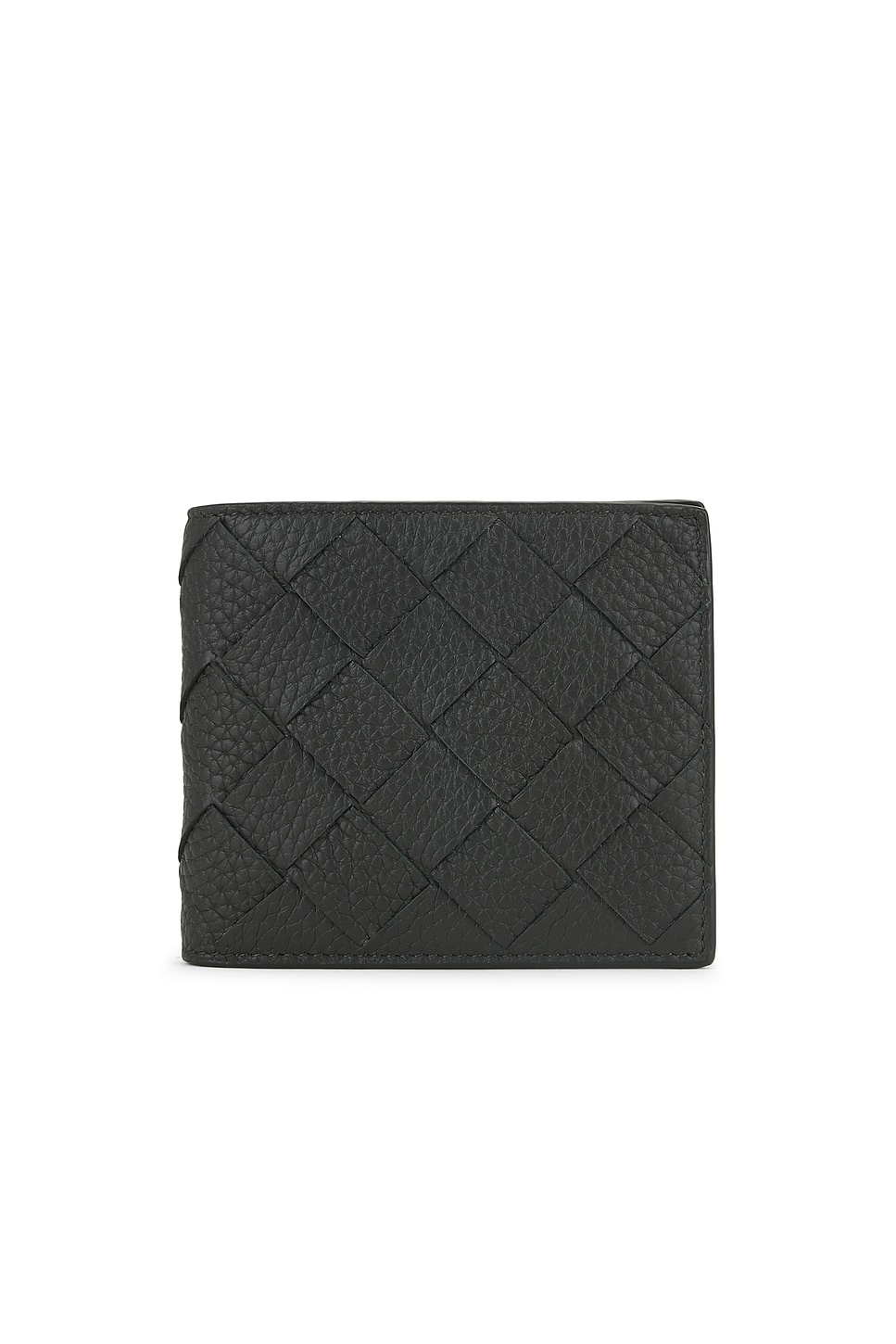 Bi-fold Wallet With Coin Purse Intrecciato 20 Taurillon in Green