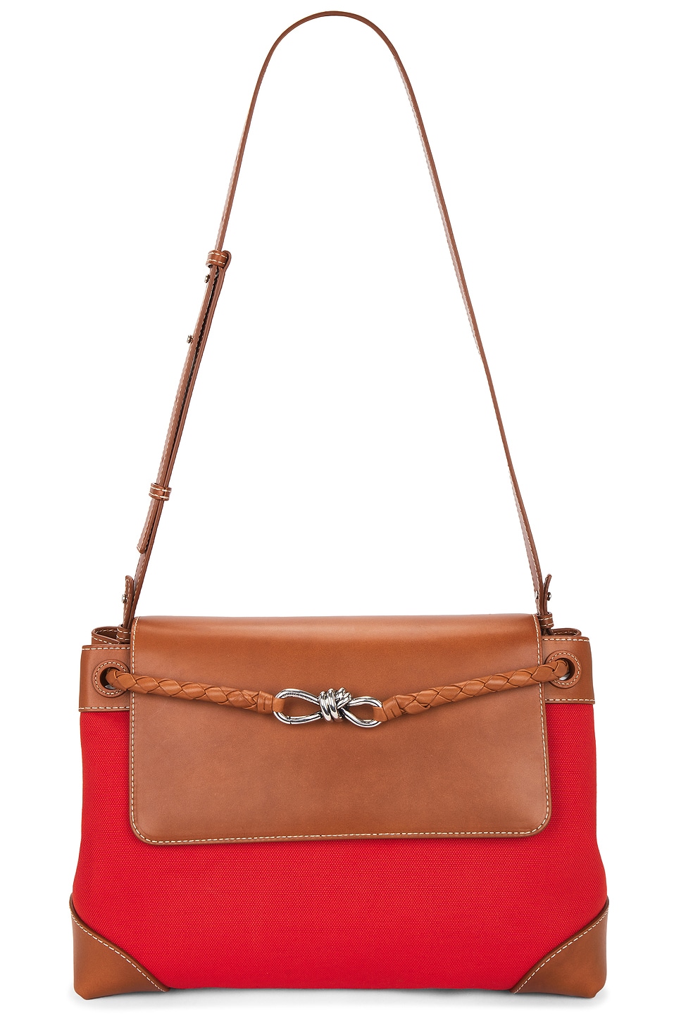 Andiamo Canvas Mix Messenger Bag in Red