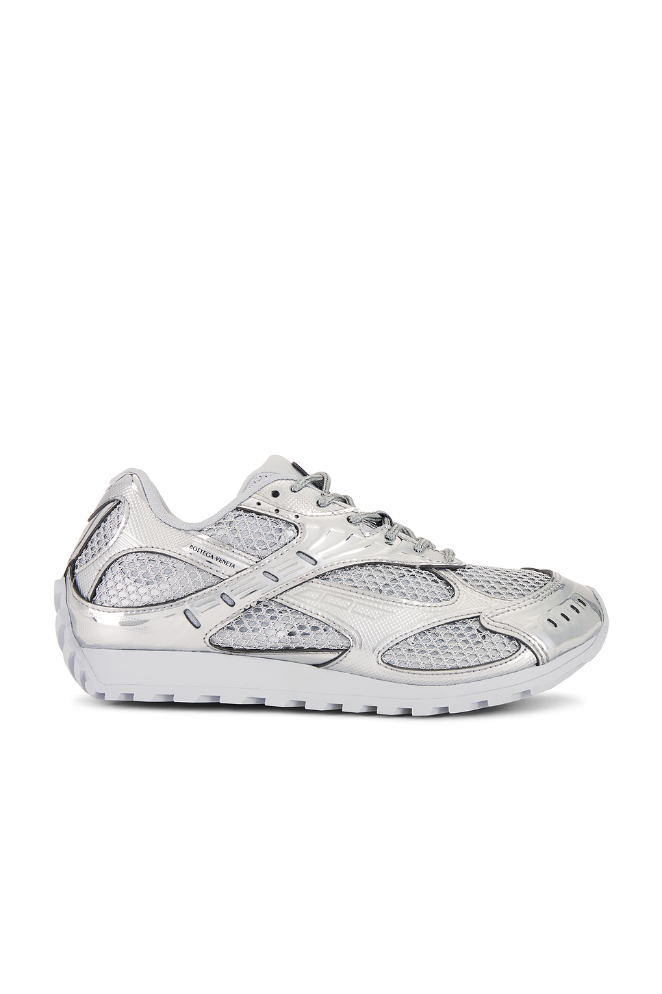 Shop Bottega Veneta Orbit Sneaker In Metallic Silver