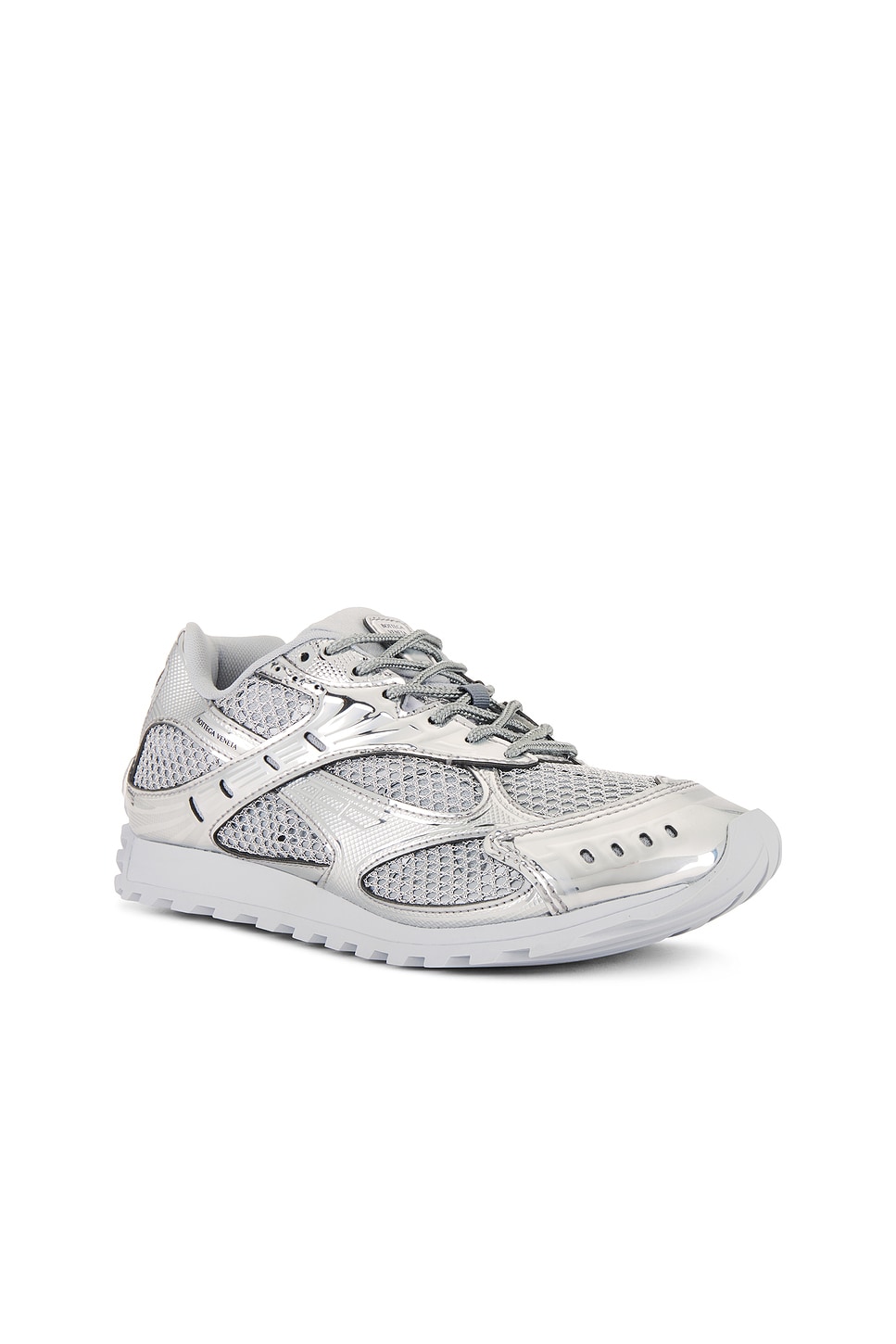 Shop Bottega Veneta Orbit Sneaker In Metallic Silver