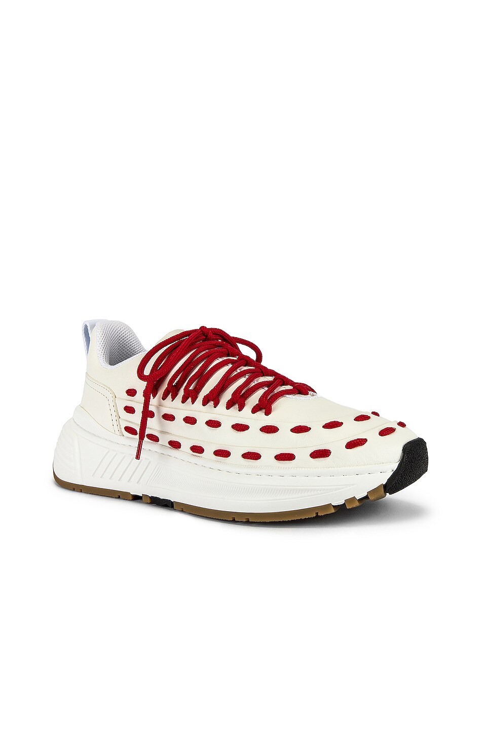 Image 1 of Bottega Veneta Storm Sneaker in White & Bright Red