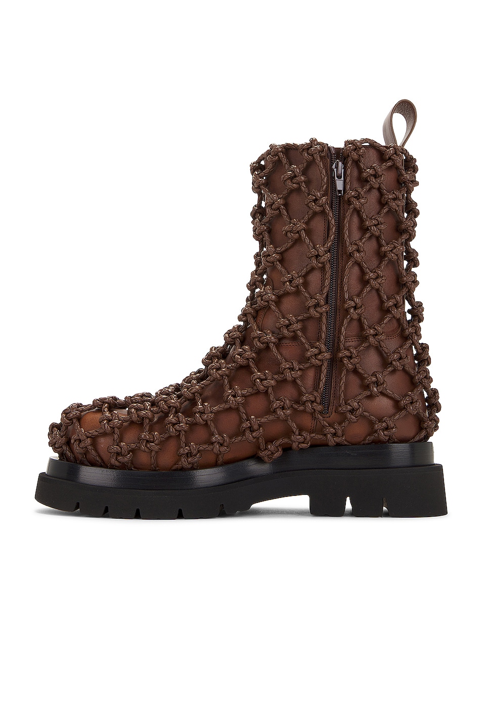 Bottega Knot  Lug Boot in Dark Chestnut FWRD