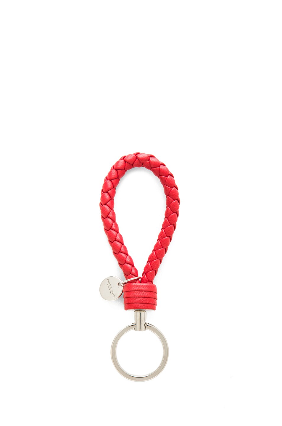 Image 1 of Bottega Veneta Nappa Leather Key Ring in New Red