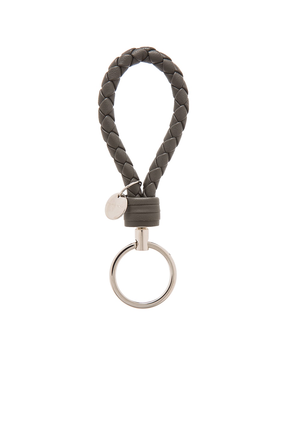 Image 1 of Bottega Veneta Leather Key Ring in New Light Grey
