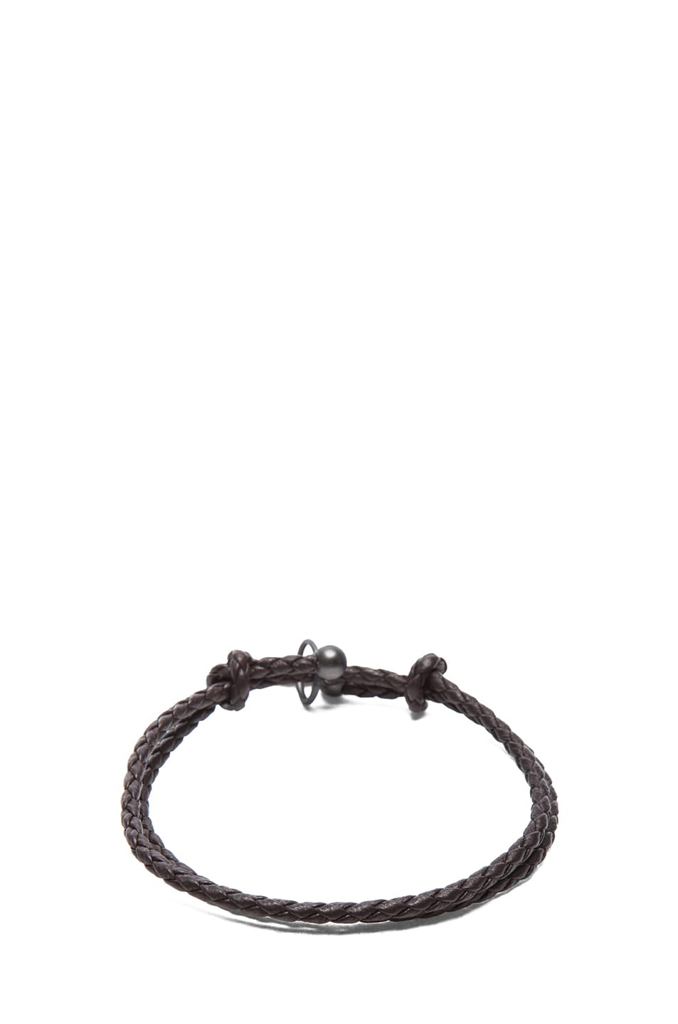 Image 1 of Bottega Veneta Intrecciato Nappa Leather Bracelet in Ebano